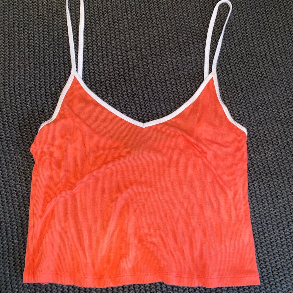 coral crop top tank top